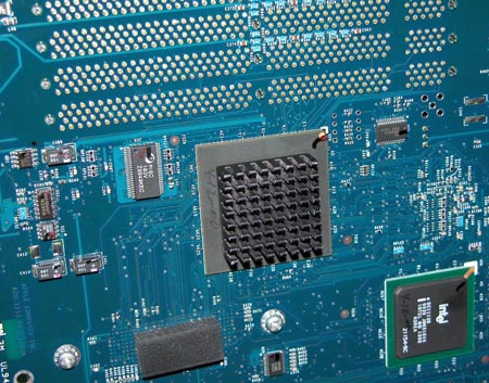 Heatsink installed on logic board
