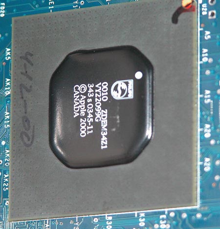 A 2000s apple logic board chip