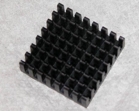 An apple logic board chip heatsink