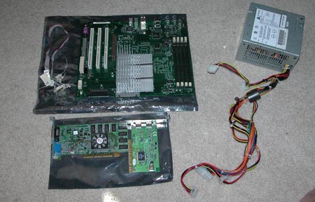 A 2000s Apple logic board and power supply